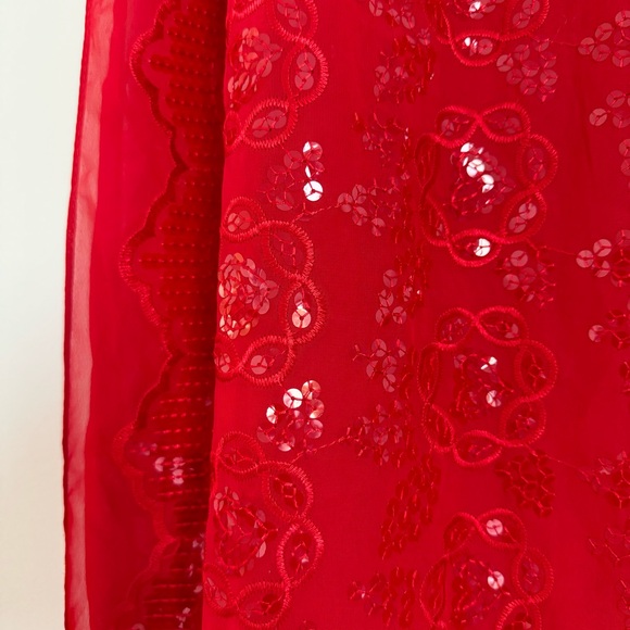 Solid Color Sequin Fringe Shawl - Picture 3 of 4